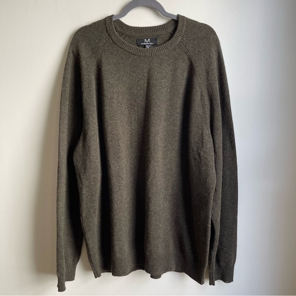 Magaschoni Other - Magaschoni Men's Lambswool Sweater Olive Green Crew Neck Wool Warm 2XL  XXL T